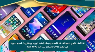 اكتشف أقوى الهواتف الاقتصادية بشاشات كبيرة وبطاريات تدوم طويلاً في مصر 2025 بأسعار تبدأ من 4500 جنيه